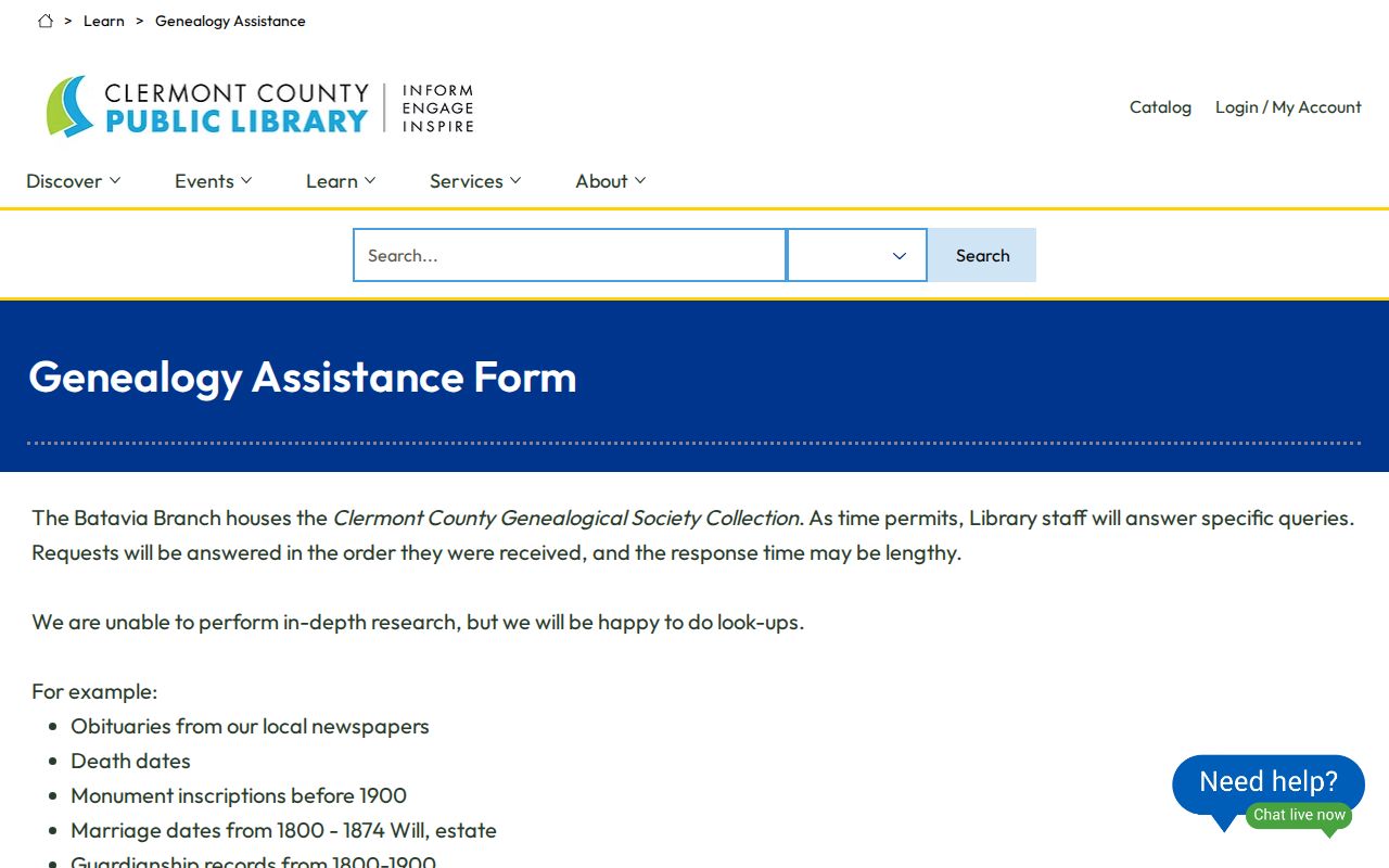 Batavia Township city directory research and genealogy assistance resources