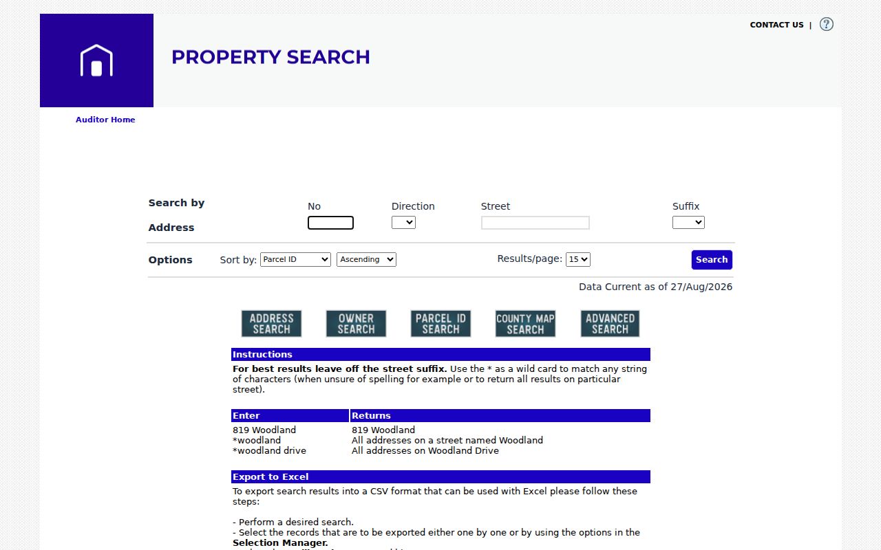 Batavia Township street directory Auditor address search
