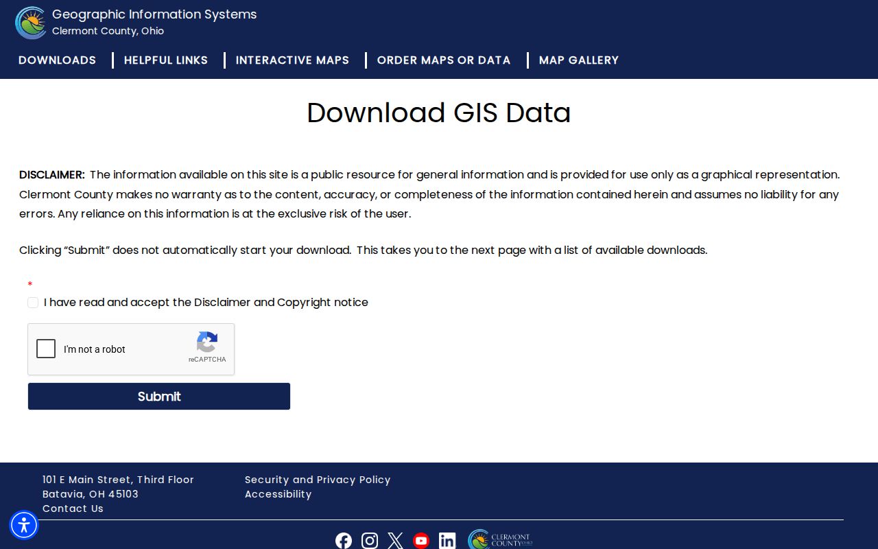 Batavia Township ZIP code directory Clermont GIS downloadable data